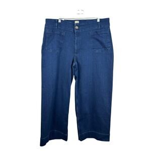 NWT Maeve Collette Dark Denim Jeans Size 16W Wideleg Front Pocket